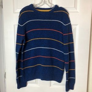 Royal Blue Striped Crew Neck Aeropostale Wool Blend Sweater